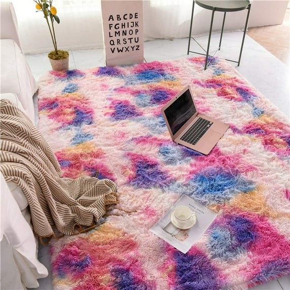 6ft x 9ft Shaggy Area Rugs, Washable Fluffy Rug Plush Decorative Mat Set for Bedroom Living Room Indoor Home Floor, Anti-Skid Carpet