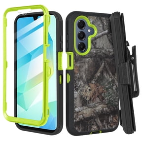 6goodeals Samsung Galaxy A17 Defender Case with Built-in Screen Protector | Heavy Duty Rugged Shockproof Protective Cover Camo Yellow