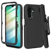 6goodeals For Samsung Galaxy A26 2025 Case with Belt Clip, Slim Full Protection Hybrid Case & Rotating Belt Clip Holster with Built in Kickstand, Built in Screen Protector