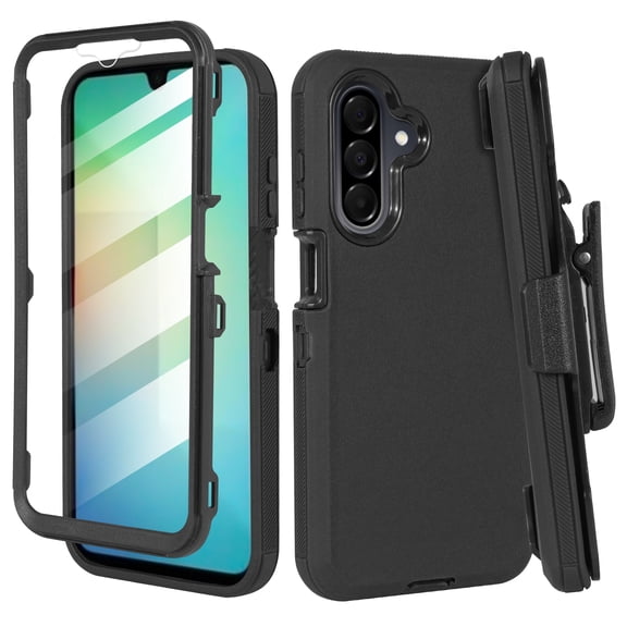 6goodeals For Samsung Galaxy A26 2025 Case with Belt Clip, Slim Full Protection Hybrid Case & Rotating Belt Clip Holster with Built in Kickstand, Built in Screen Protector