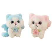 6in 2 Pack Angel Cat Pendant Plush Toy Adorable Stuffed Animal Gift for Christmas Birthday and Party Favors
