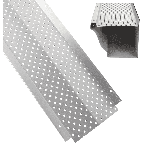 Gutter Guard,6" Aluminum Leaf Filter Gutter Cover,50 PCS Total Length 200FT,Raptor Gutter Guards,Easy DIY Leaf Guards for Gutters Fits Any Roof or Gutter Type