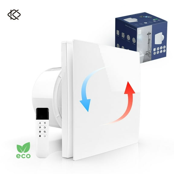 6in Exhaust Fan 10W Ventilation Fan with Reversible Remote Control for Home Bathroom Room Kitchen