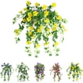 thumbnail image 1 of 6in Uv Simulation Artificial Flower, Bunches Artificial Morning Glories,Fade Resistant Outdoor Flowers,Fake Petunias,Realistic Outdoor Artificial Flowers (Yellow, Bouquet of 8 Flowers), 1 of 5
