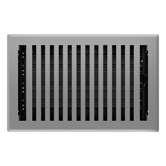 6in x 10in Montezuma Style Grey Granite Metal Floor Register - Overall 7 1/4" x 11 1/4"