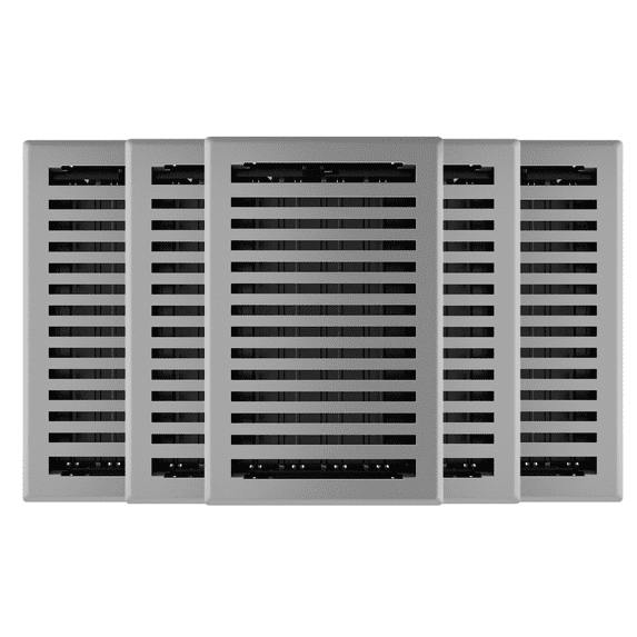 6in x 10in Montezuma Style Grey Granite Metal Rectangular Floor Register (5 PACK)