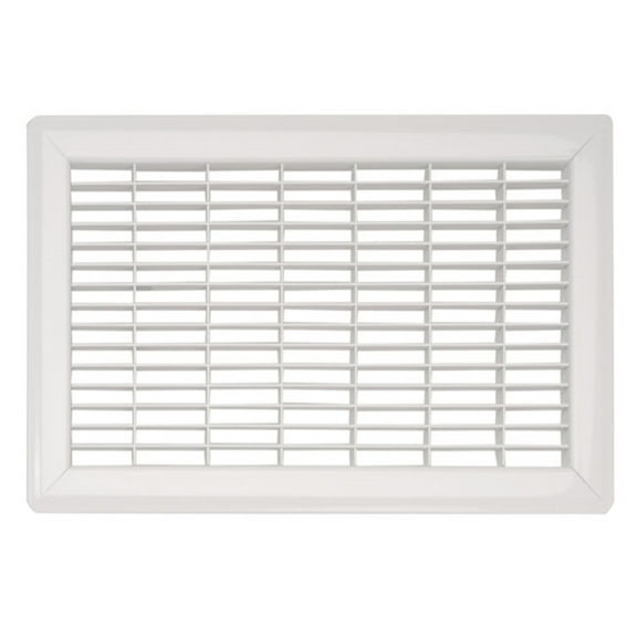 6in x 14in Imperial White Heavy Gauge Steel Floor Grille - Overall 7 13/16" x 15 13/16"