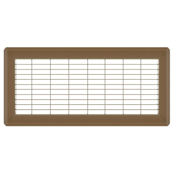 6in x 16in Imperial Brown Heavy Gauge Steel Floor Grille - Heating and Cooling Air Vent