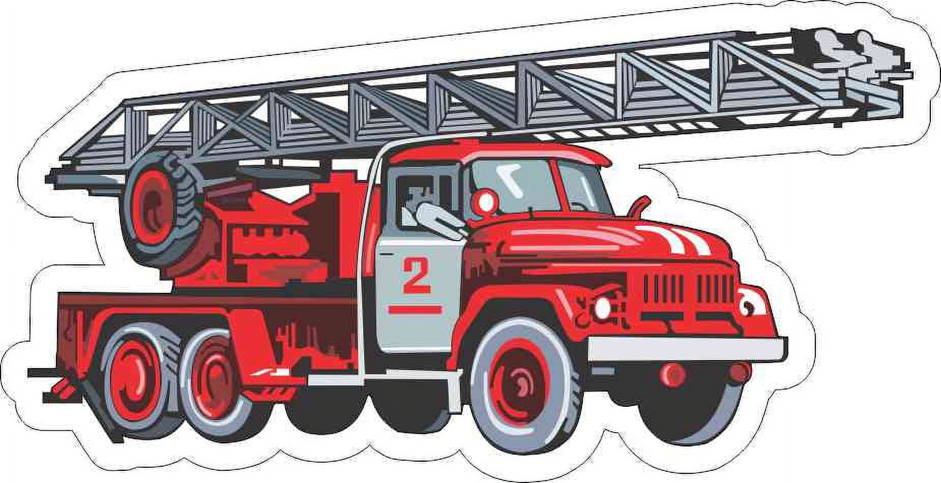 6in x 3in Firetruck Sticker Vinyl Emergency Vehicle Decal Bumper ...