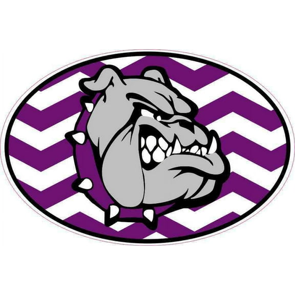 6in x 4in Chevron Oval Bulldog Vinyl Sticker