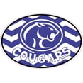 thumbnail image 1 of 6in x 4in Chevron Oval Cougars Mascot Vinyl Sticker, 1 of 3