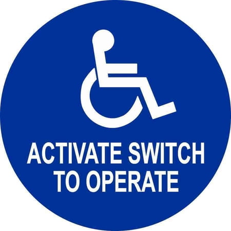 6in x 6in Activate Switch to Operate Handicap Sticker