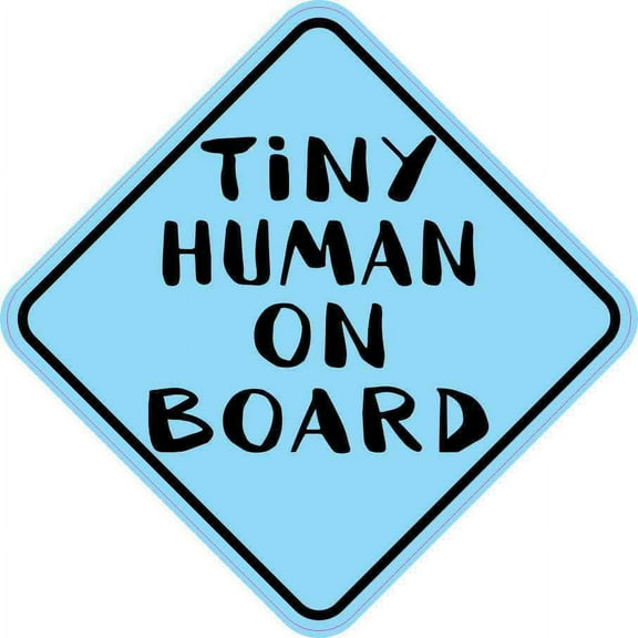 6in x 6in Blue Tiny Human on Board Sticker