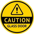 thumbnail image 1 of 6in x 6in Caution Glass Door Sticker, 1 of 2