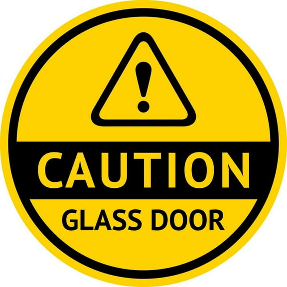 6in x 6in Caution Glass Door Sticker