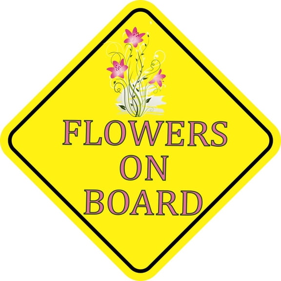 6in x 6in Flowers On Board Sticker