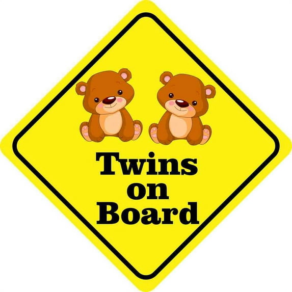 6in x 6in Girl Twins on Board Magnet