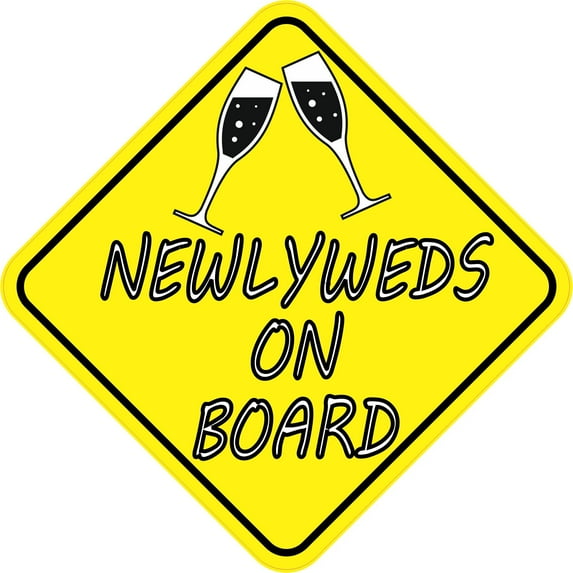 6in x 6in Newlyweds On Board Sticker