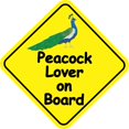 thumbnail image 1 of 6in x 6in Peacock Lover on Board Sticker, 1 of 3