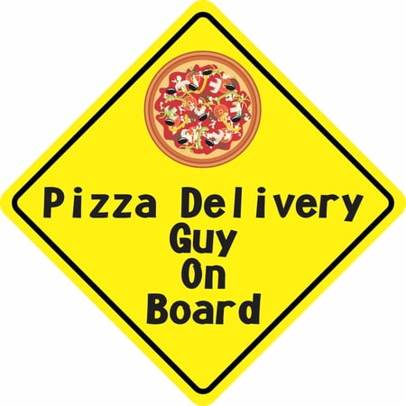 6in x 6in Pizza Delivery Guy On Board Sticker