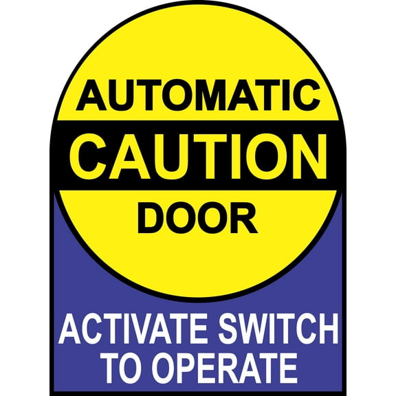 6in x 8in Caution Automatic Door Sticker