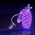 thumbnail image 1 of 6in1 Multi Ports Charger 6 Combinations USB A/Type C to USBC Micro PD Fast Charging Cord Lighted Up Current Flowing Compatible with Almost of Electrical Devices-6IN1 Cross Star Dazzling Colorful, 1 of 8