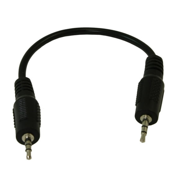6inch 2.5mm Mini Stereo TRS Plug Male/Male Cable, Black