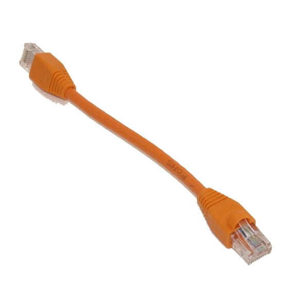 6inch Cat6 Ethernet RJ45 Patch Cable, Stranded, Snagless Booted, ORANGE