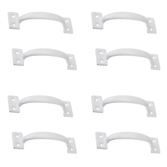 6inch Gate Pull Handle Screen Door Bow Handle Vintage Utility Door Handles for Home Improvement Outdoor Garage Home Fence Handle White 2 Pack