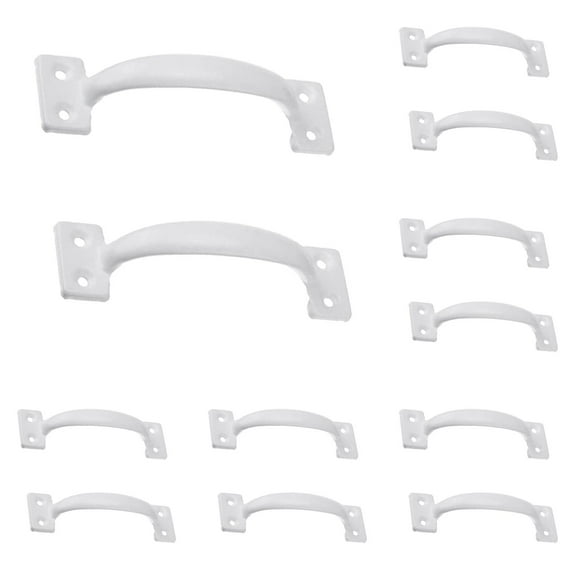 6inch Gate Pull Handle Screen Door Bow Handle Vintage Utility Door Handles for Home Improvement Outdoor Garage Home Fence Handle White