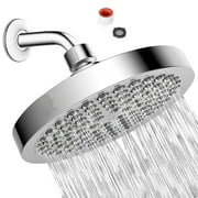 6inch High Pressure Rainfall Shower Head, Anti-Clogging Silicone Nozzles Adjustable Angle Luxury Replacement for Your Bathroom Shower Heads, Chrome