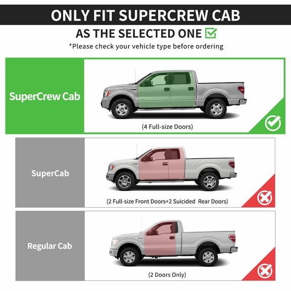 6inch Running Boards for 2004-2014 Ford F150 SuperCrew Cab Side Steps Nerf Bars