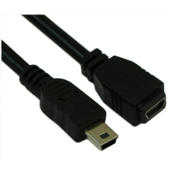 6inch USB 2.0 Certified 480Mbps Mini-B/5-Pin Male/Female EXTENSION Cable
