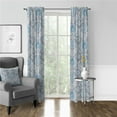 thumbnail image 1 of 6ix Tailors  20 x 96 in. Osha Pinch Pleat Drapery Panel Pair, Sky & Gray, 1 of 1
