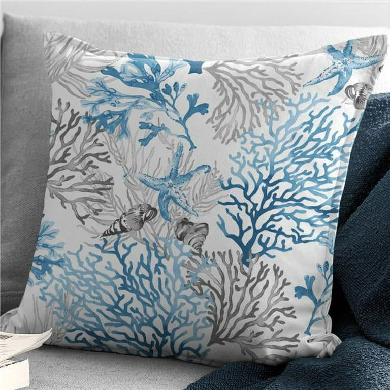 6ix Tailors 24 in. Reef Decorative Throw Pillows Blue Walmart