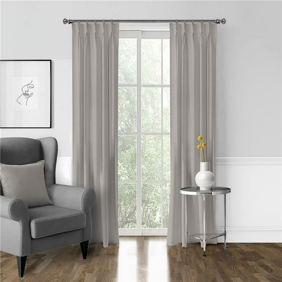 6ix Tailors Ancebridge Pinch Pleat Drapery Panel, Mushroom - 40 x 120 in. - Pack of 2