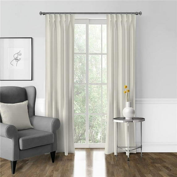 6ix Tailors Ancebridge Pinch Pleat Drapery Panel, Vanilla - 20 x 120 in. - Pack of 2
