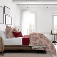thumbnail image 1 of 6ix Tailors  Archamps Toile Comforter & 2 Pillow Shams Set, Red - Super Queen Size - 3 Piece, 1 of 1