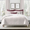 thumbnail image 1 of 6ix Tailors August Stripe Merlot Reversible Duvet Cover Set Twin, 1 of 5