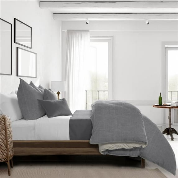 6ix Tailors Austin Comforter & 2 Pillow Shams Set, Gray - King Size - 3 Piece
