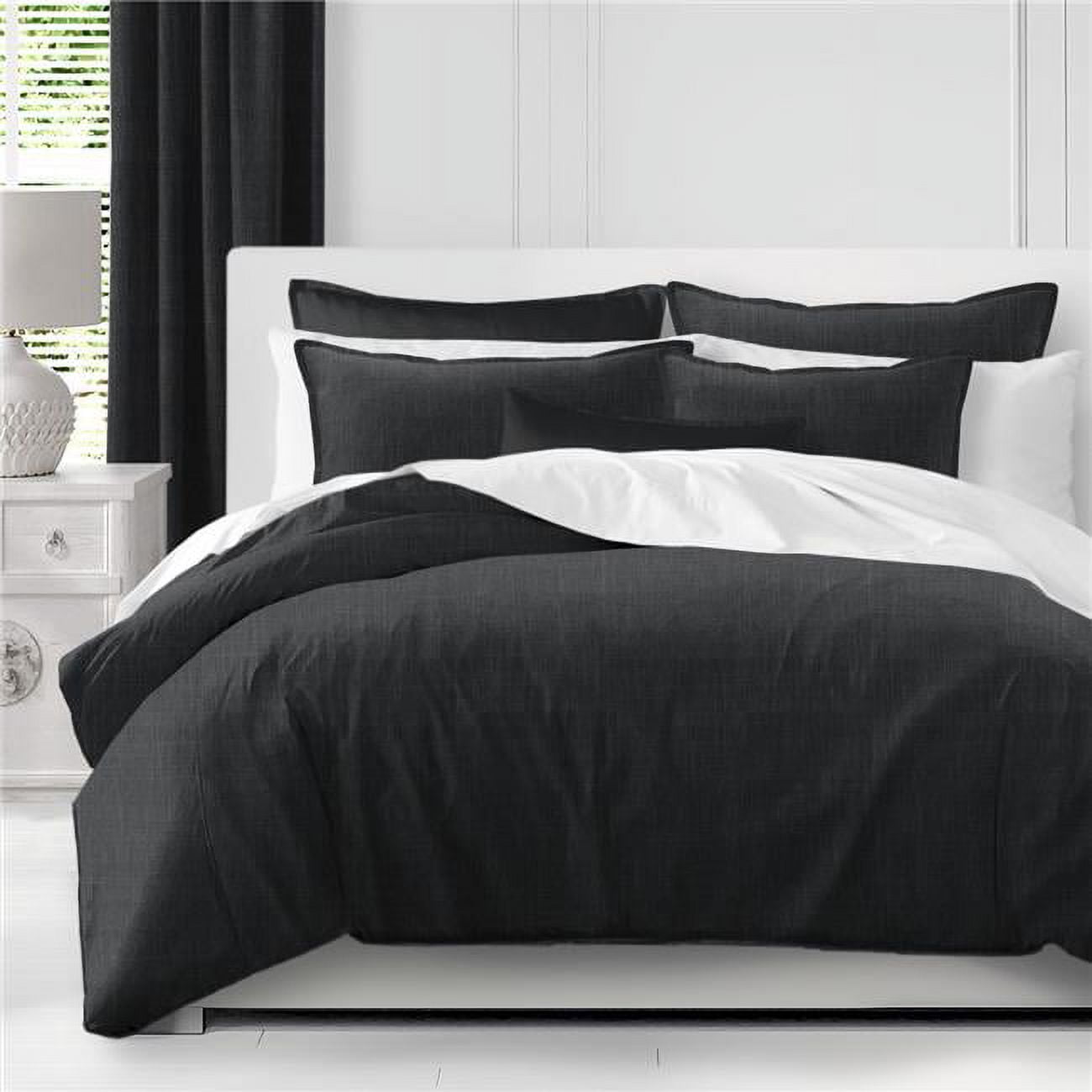 Austin Charcoal Queen Duvet Cover and Pillow Sham Set