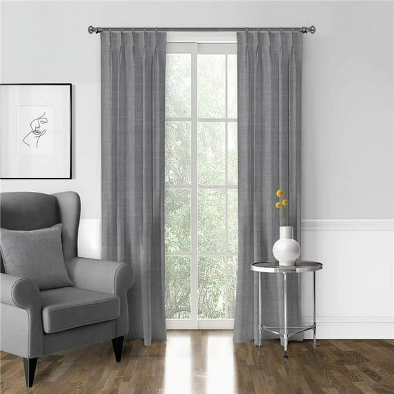 6ix Tailors Austin Pinch Pleat Drapery Panel, Gray - 40 x 96 in. - Pack of 2