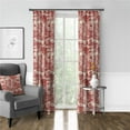 thumbnail image 1 of 6ix Tailors  Beau Toile Pinch Pleat Drapery Panel, Red - 40 x 144 in. - Pack of 2, 1 of 1