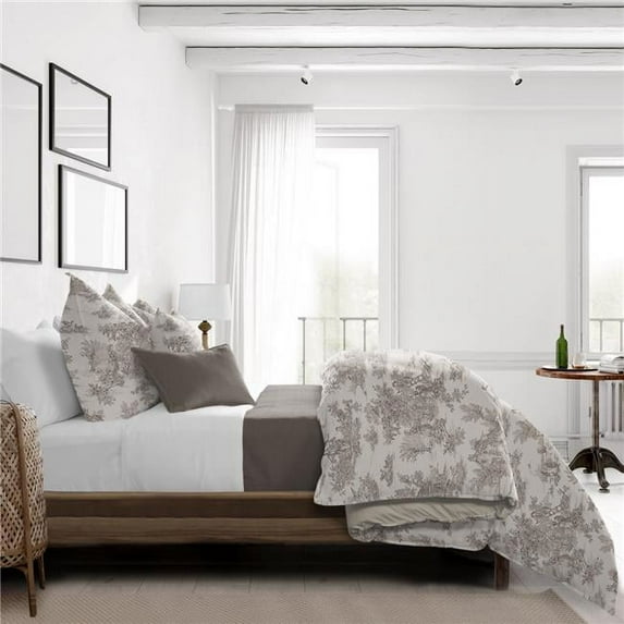 6ix Tailors Bouclair Comforter & 2 Pillow Shams Set, Beige - Full & Double Size - 3 Piece