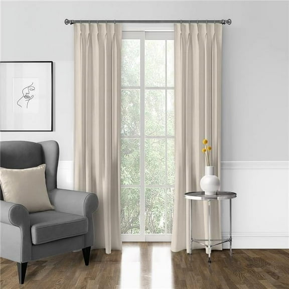 6ix Tailors  Braxton Pinch Pleat Drapery Panel, Natural - 20 x 132 in. - Pack of 2