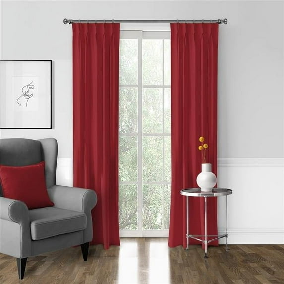 6ix Tailors Braxton Pinch Pleat Drapery Panel, Red - 20 x 120 in. - Pack of 2