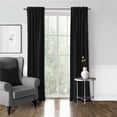thumbnail image 1 of 6ix Tailors  Braxton Pole Top Drapery Panel, Black - 50 x 120 in. - Pack of 2, 1 of 1