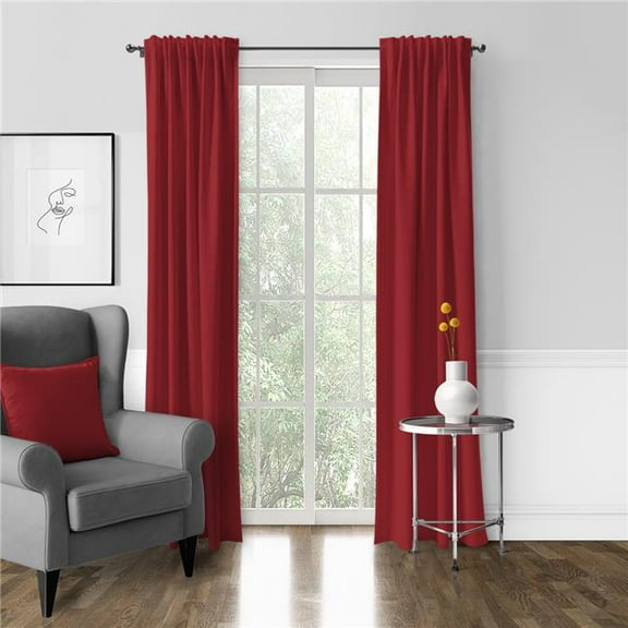 6ix Tailors  Braxton Pole Top Drapery Panel, Red - 50 x 108 in. - Pack of 2