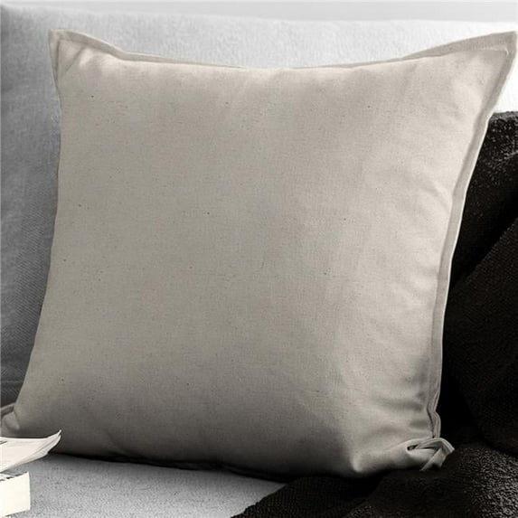 6ix Tailors Braxton Square Decor Pillow with Feather Insert, Natural - 20 in.