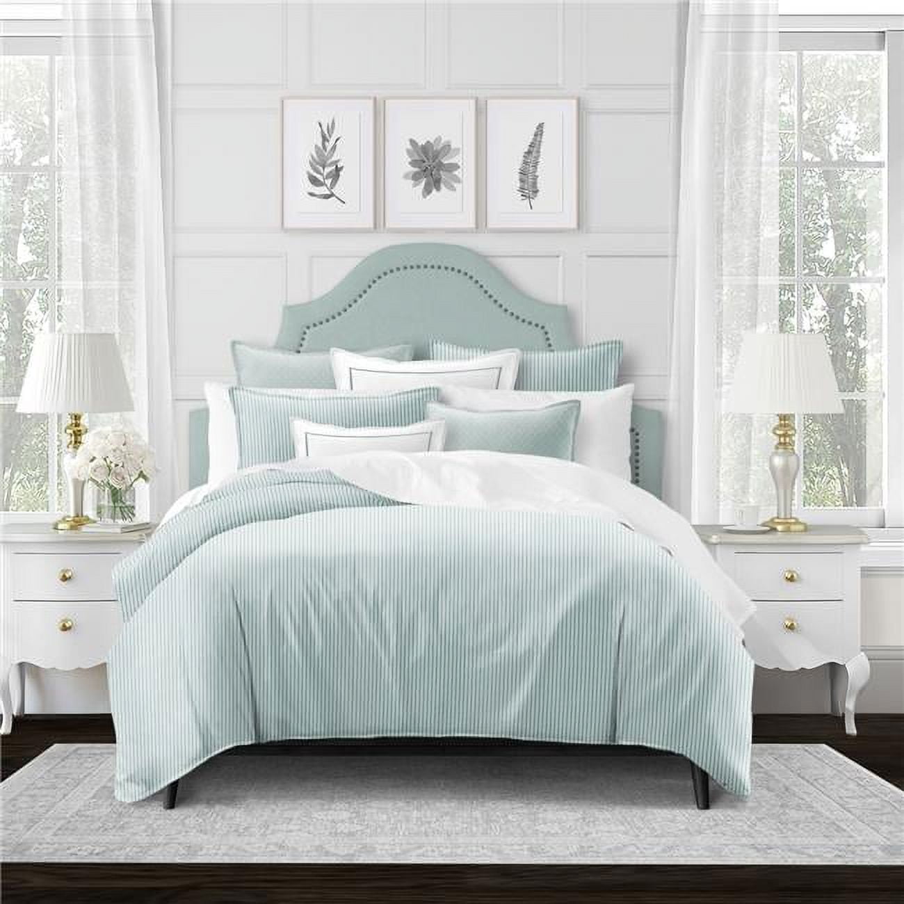 Glacier White Cotton Twin Coverlet Set with Pillow Shams